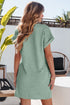 Effortless Textured Crinkle Short Sleeve Casual T Shirt Mini Dress